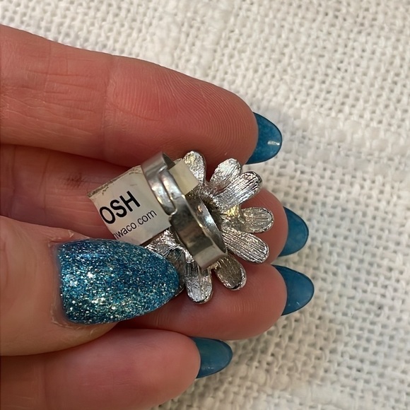 💐5/25 purple enamel sunflower bold large statement ring stretch band rhinestone - Picture 5 of 7